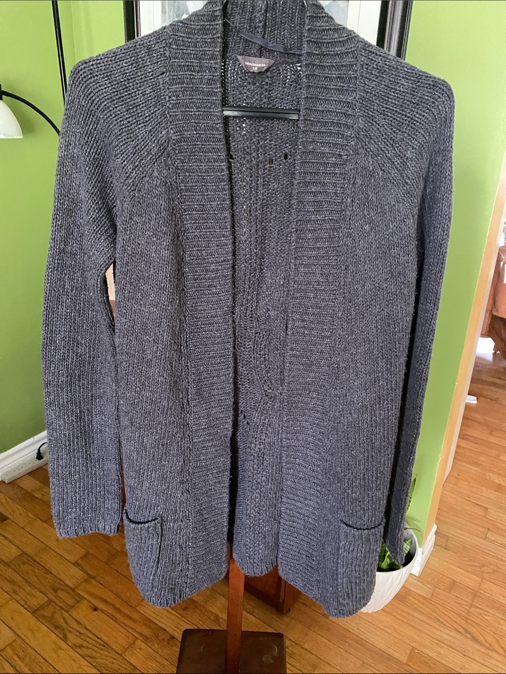 Cozy Open-Front Gray Knit Cardigan